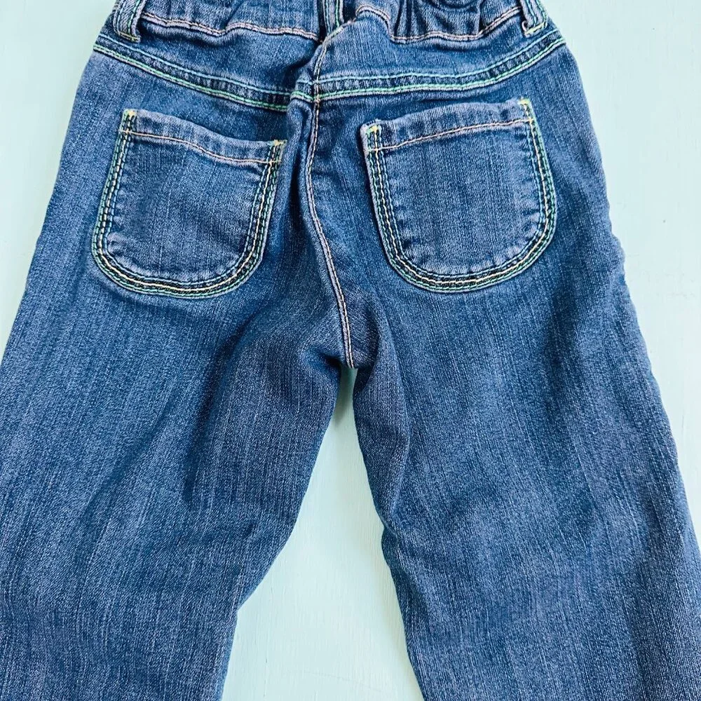 Gymboree Capri Jeans Size 7 Slim Daisy Button Adjustable Waist Denim